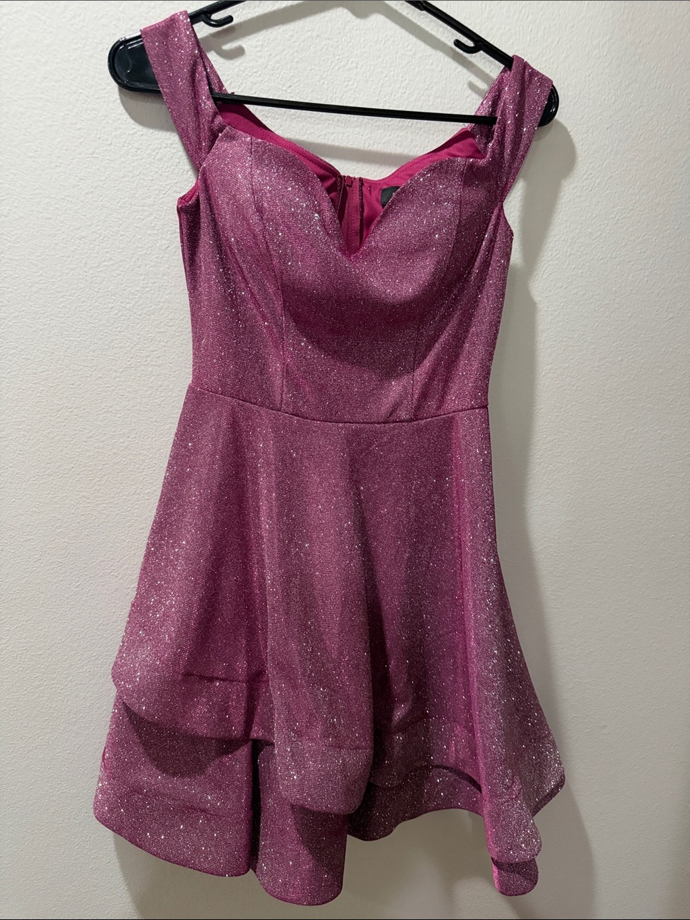 B Darlin Sparkling Magenta Fit & Flare Midi Dress